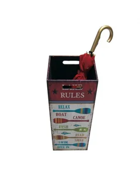 

Rebecca Mobili Umbrella Stand Umbrella Holder Wood Canvas Red White 53x25x25