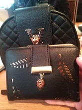 Purse Female Wallets Pouch Card-Holder Short Coin Women Handbag Hollow-Leaf Fashion 