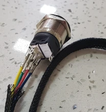 Interruptor de botón de Reinicio de Metal para PC, reinicio LED, 12mm, 16mm, 19mm, 22mm, con Cable de placa base de 60cm, interruptor de alimentación para PC