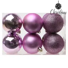 Рождественские шары Рождество планета 8251 6 см(12 UDS) фиолетовый BigBuy Рождество