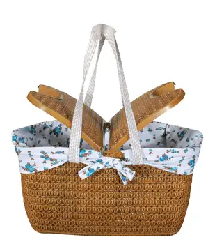 

Bahat Wicker Braided Picnic Basket Plastic