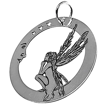 

Pendant Silver law 925m round 30mm. Moon Fairy [AB2750]