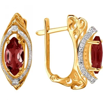 

Esthete earrings with garnet and cubic zirconia in red gold
