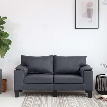 

2 seater sofa dark gray fabric sofas