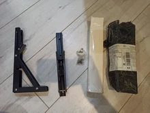 Soporte de ángulo de plegado triangular negro de 8-20 pulgadas, montaje en pared ajustable, estante de rodamiento duradero, Banco de Mesa para el hogar, bricolaje, 2 uds.