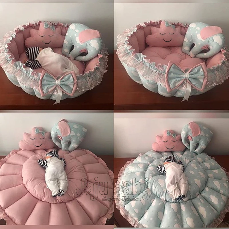 PROD 10000084973771 Jaju Baby Special Handmade Green Cloud Pattern
Design Play Mat Babynest Double-sided Use Baby Activity Portable
Newborn Bedding