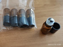 5 unds/pack 1ml 2ml 3ml 5ml 10ml ámbar delgada rollo de vidrio en botella de prueba de muestra viales para aceites esenciales con el rodillo de Metal/bola de cristal