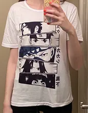 Camiseta de Anime japonés para mujer, Tops Kawaii de verano, Camisetas estampadas de dibujos animados, camiseta Unisex divertida