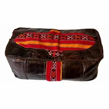 Османский марокканский пуф марокканский винтажный кожаный и килим османский табурет для ног 2 местный