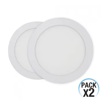 

Pack 2 LED Downlight Ultraslim Recessed Round 16W 1400lm Ø 21cm 4000K White 1Primer Leader