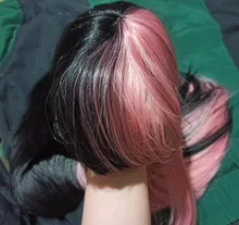 Peluca Lolita Cosplay mitad Rosa Mitad negro peluca recta larga peluca Halloween pelucas de dos tonos de Color degradado para mujeres chica pelucas