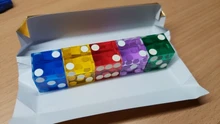 Casino Dice 19mm Numbers Clear Translucent 5pcs of with Razor-Edges And Matching Serial