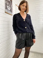 Cardigan Sweater Pull Black Green Women V-Neck GOPLUS for Oversized Vrouw Truien Femme