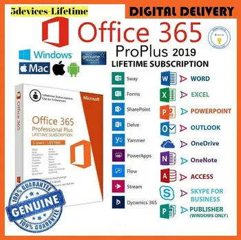 

Microsoft Office 365 Pro Plus User Account Lifetime 5 Devices for Mac & Windows