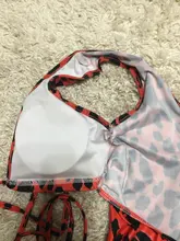 Bañador sexy de una pieza para mujer, monokini con estampado de leopardo, traje de baño de estilo vendaje, bikini acolchado de realce, de verano
