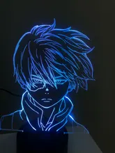 Lamp Bedroom-Decor Gift Led-Night-Light Acrylic Academia Face-Design Anime Shoto Todoroki