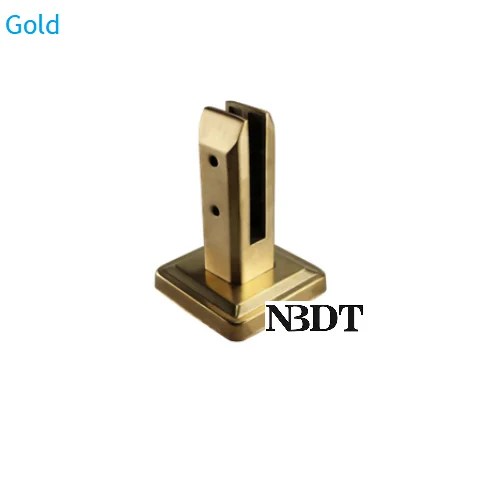 Square Gold 304 нержавеющая сталь литой зажим для скобы кронштейна бассейн балкон забор ветровое стекло балюстрада лестничные перила стекло золото черный - Цвет: Square Gold