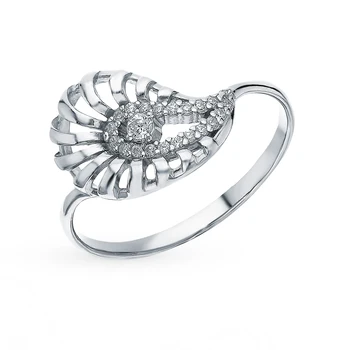 

Silver ring with cubic zirconia sunlight sample 925 test