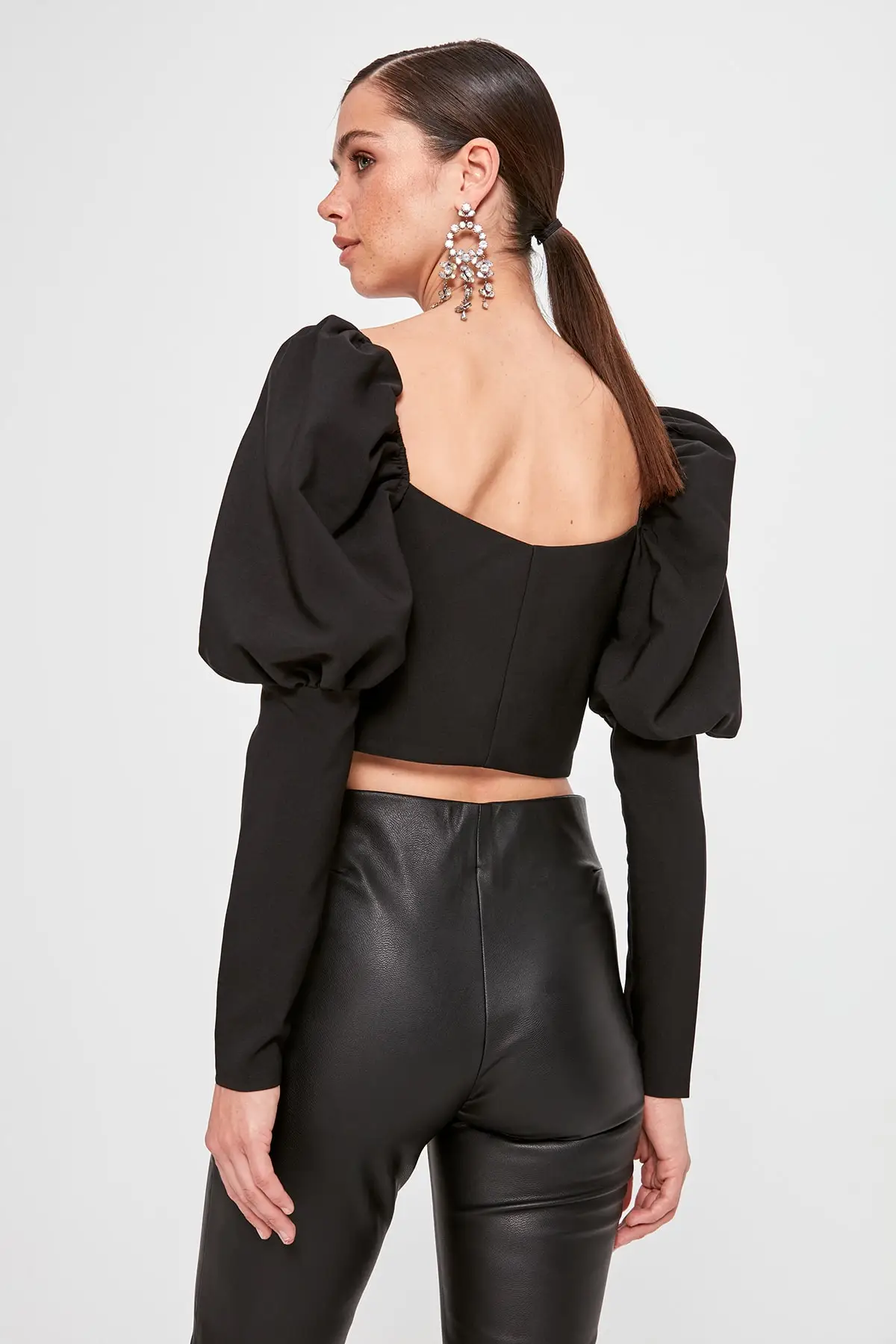 Trendyol ребра детализированные Bluz TPRAW20BZ0990