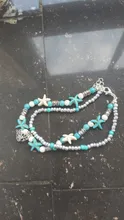 Vintage Cuentas de concha de mar tortuga tobillo para las mujeres hecho a mano con cuentas pulsera de tobillo joyería de pie pulsera tobillo femme