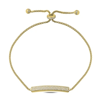 

KUTAYDAN 925 Sterling Silver 3 Row Zircon Stone Plate Lift Bracelet