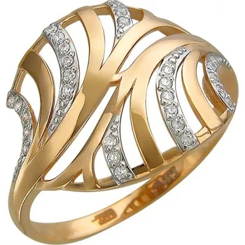 

Esthete ring with cubic zirconia in red gold