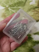 AliLeader-alfileres plateados de buena calidad para hacer pelucas, agujas de pelo de costura, 38mm de largo, 50 uds.