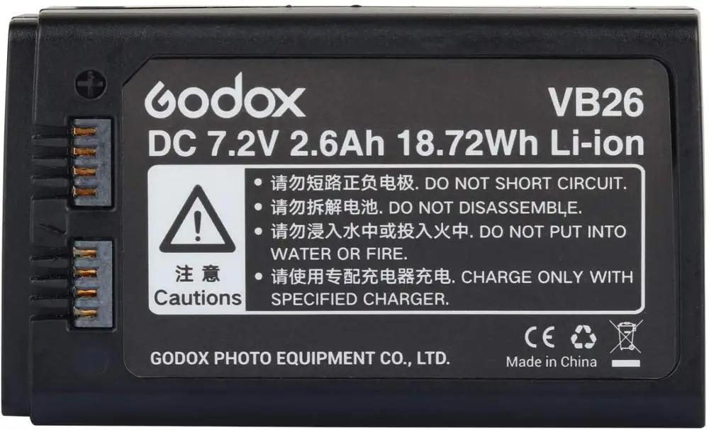 Godox VB26 DC 7,2 V 2600mAh литиевая батарея для Godox V1-C/N/S/O/F Flash