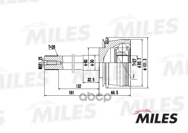 Шрус Toyota 4runner Ii-Iii/Hilux 2.4-3.0 87-02 Нар. Miles Ga20450 Miles арт. GA20450