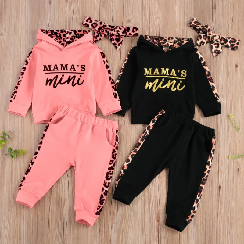 3PCS Baby Girl Leopard Tracksuit Set 3