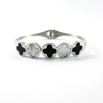 

Silver cuff bracelet Rondfgerhe de Steel woman antialergica