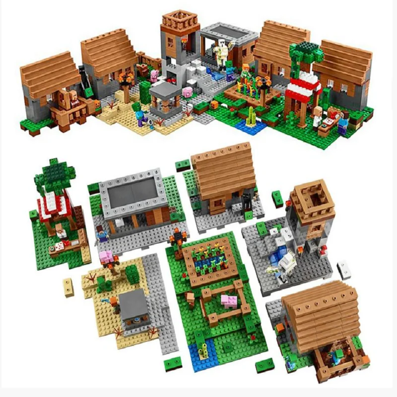 Картинки наборов лего майнкрафт деревня