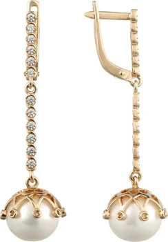 

Aloris earrings with pearls and cubic zirconia in red gold