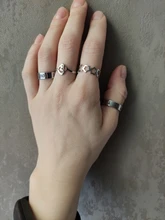 COOLTIME-anillos de acero inoxidable con Cruz Supernatural para hombre y mujer, Color plata, regalo de compromiso de boda, joyería