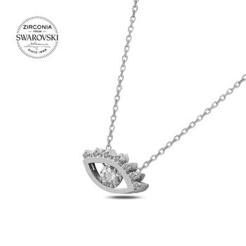 

KUTAYDAN Swarovski®Zirconia Cubic Zirconia Eye Necklace 925 Sterling Silver