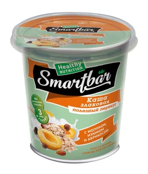 

Porridge cereal, which does not require cooking with milk, raisins and apricot smartbar 40g.