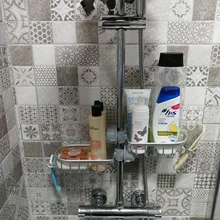 Basket Storage-Rack Bathroom-Shelf Kitchen Holder Drainage Adjustable Black White Faucet
