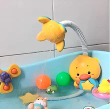 Baño del bebé juguetes para niños juguetes de baño pato ventosa para ducha eléctrica Agua pulverizada juguetes para niños fuera piscina tina de baño juguetes rociadores