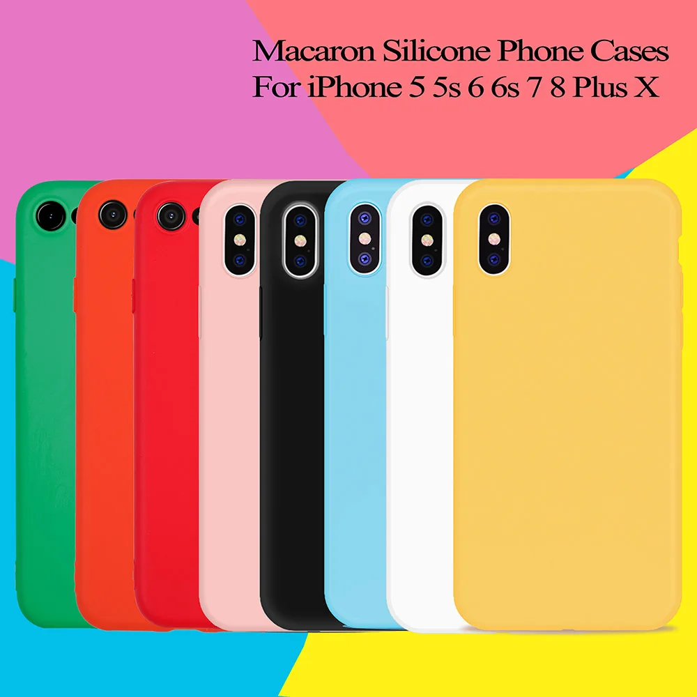 

Cute Candy Color Couples Cases For iphone XR X XS Max 6 6S 7 8 Plus 11 11Pro Max Solid Color Minimalism Soft Silicone Phone Case