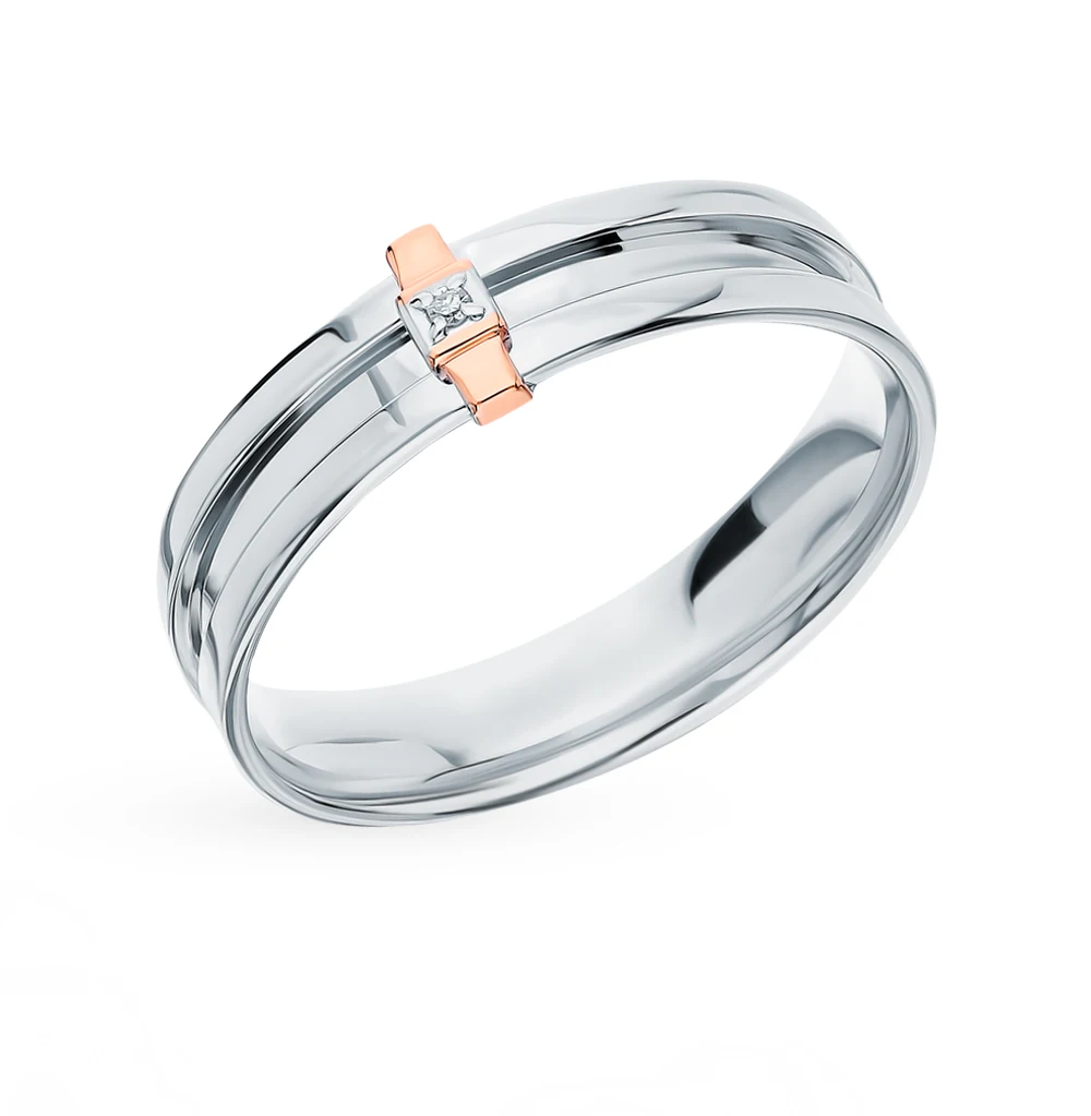 Серебряное кольцо с бриллиантами SUNLIGHT проба 925