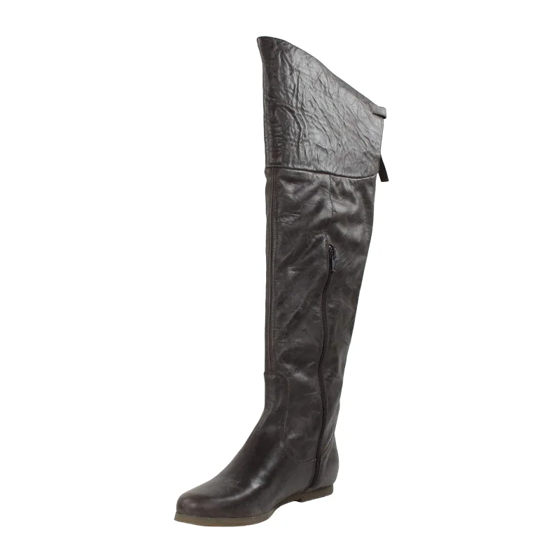 Igualados. piel cuero. Botas de mujer mosqueteras marrones. Estilo , moda y  calidad.Zapatos de mujer .o904xal|Botas sobre la rodilla| - AliExpress