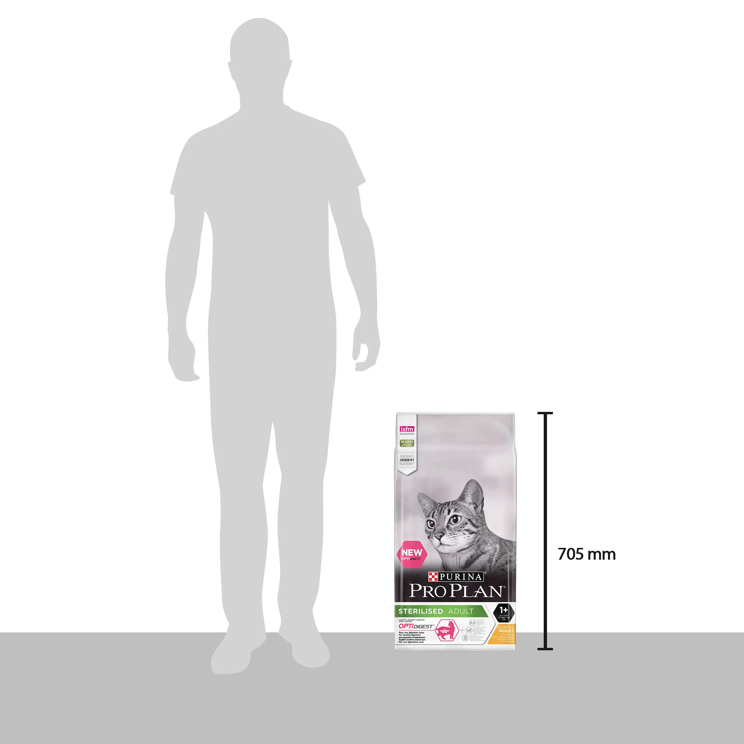 Сухой корм Purina Pro Plan для стерилизованных кошек и кастр. котов с чувствительным пищев, с курицей, Пакет, 10 кг. Про План