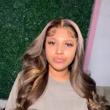 Ali Coco-mechones de pelo brasileño con degradado, extensiones de cabello humano Remy de color resaltado con cierre, P4/30