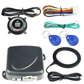 

Universal 12V Smart Auto Car Alarm Engine Starline Push Button Start Stop RFID Lock Ignition Switch Keyless Entry System Starter