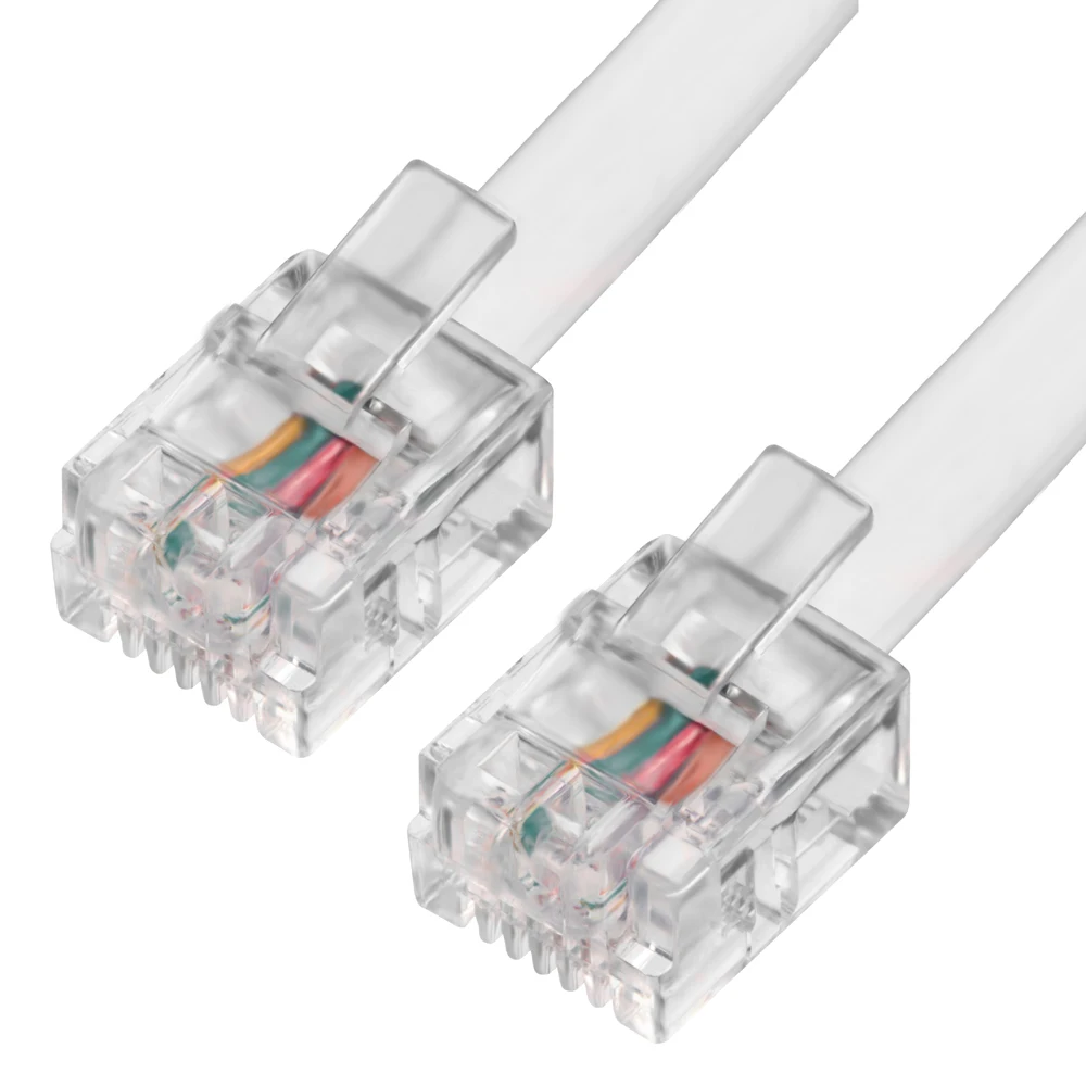 GCR Телефонный шнур удлинитель для аппарата 0.5m 6P4C (джек 6p4c - jack 6p4c) белый | Мобильные