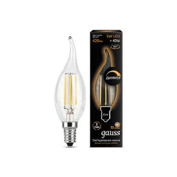 

Gauss filament lamp candle in the wind dimmable E 14 5W 2700 K 104801105-d
