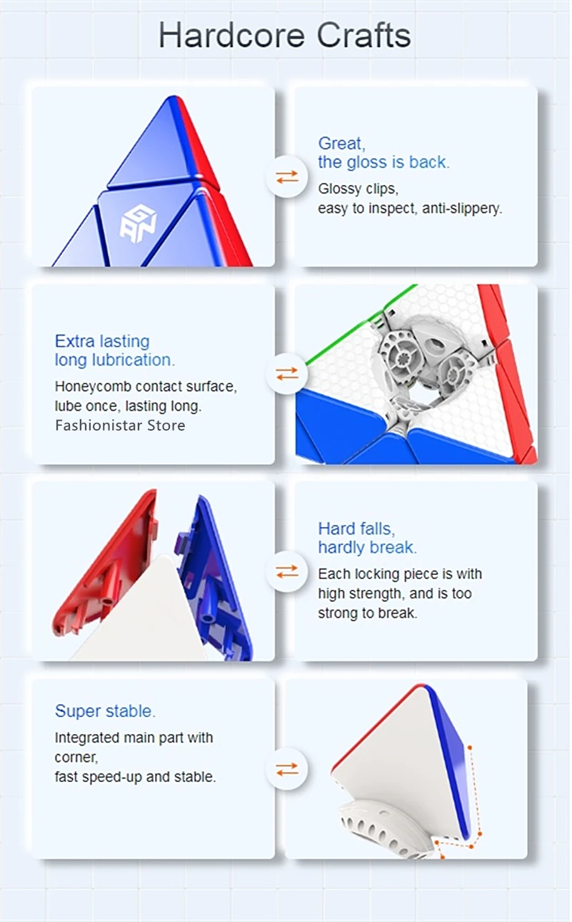 Profissional de Pirâmide Gan de 3x3x3 e 3x3 Gan de 3x3x3 Cubo Mágico Magnético 10 Cubos mágicos