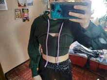 Gray Sweatshirt Short TWOTWINSTYLE Women Tops Hooded-Collar Long-Sleeve Fashion Casual