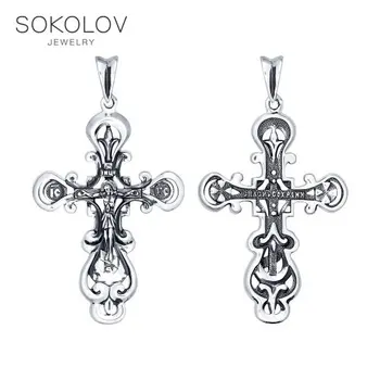 

Cross SOKOLOV of silver nielloed, fashion jewelry, 925, women's/men's, male/female, women's male, pendants for neck women