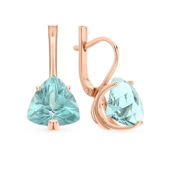 

Gold earrings with quartz sunlight sample 585